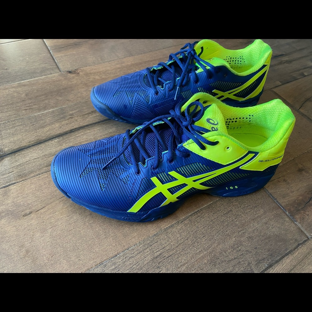 MINT condition ASICS tennis shoes Gel Solution Speed Safety Yellow Mens 11.5